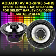 AQUATIC AV AQ-SPK6.5-4HS 6.5" 200 WATTS WATERPROOF SPEAKERS FOR HARLEY DAVIDSON