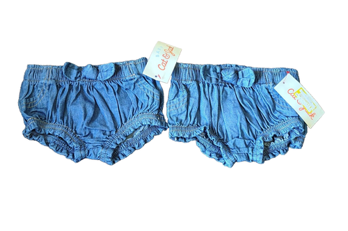 Baby Girls Boys Denim Bloomers 2pcs Shorts Jeans Loose Diaper Cover 0-3 Months