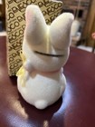 Enesco Flocked White Bunny Bank with Yellow Bow Included Box — photo 3
