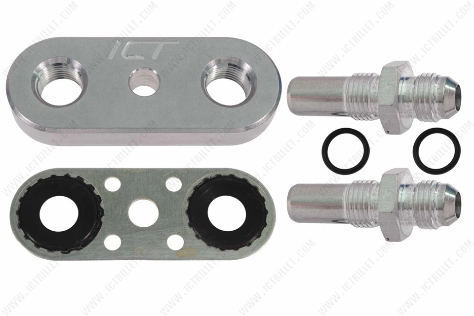6L80E 6L90E 8L90E Transmission -6AN Cooler Line Adapter Plate and Fittings 6L80 - Image 2 of 4