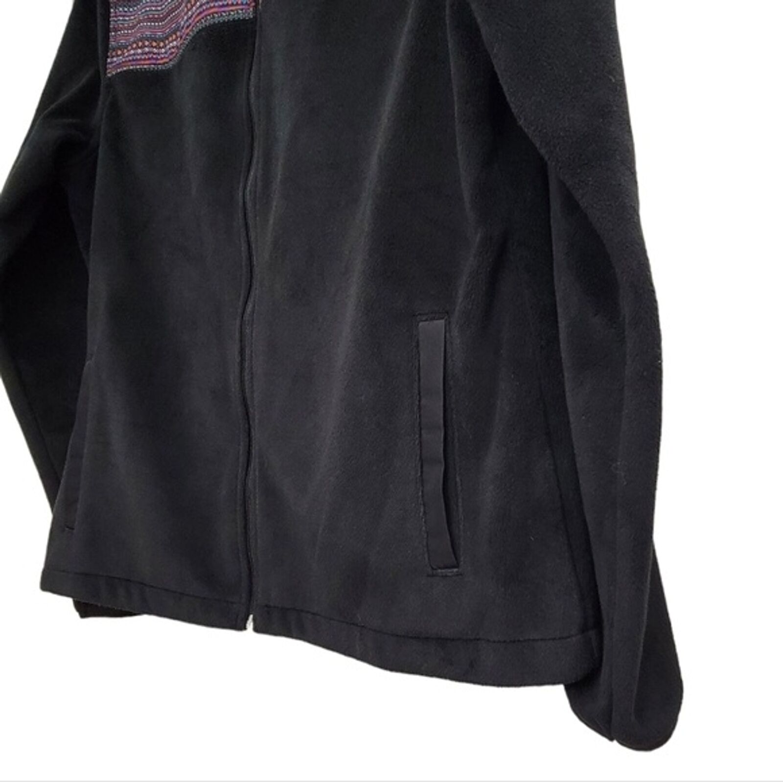 FILA Sport Full Zip Up Fleece Black Retro Style J… - image 5