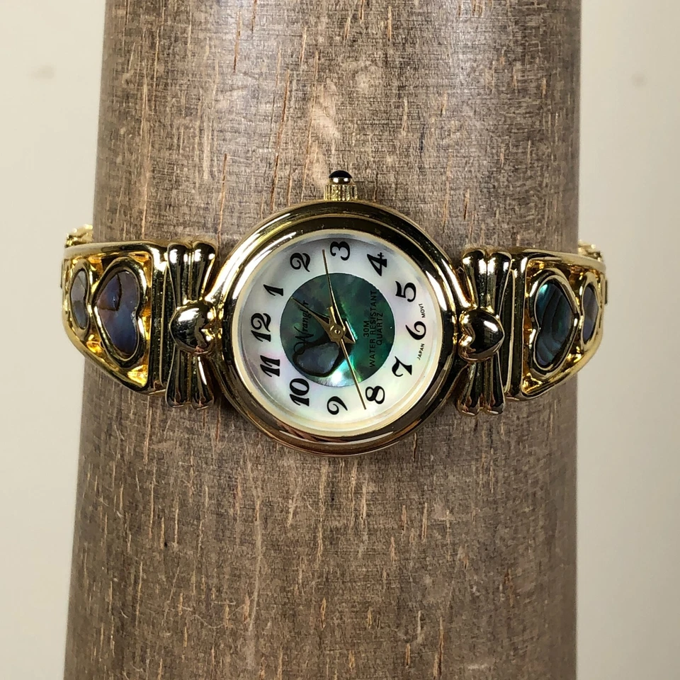 Wrangler Women Abalone Shell Dial Gold Heart Expansion 24mm Quartz Watch 6 1/2" - Image 2 of 4