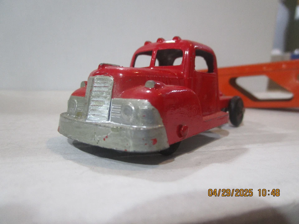 Remolque portacarros original TOOTSIETOY Mack CABINA ROJA Y NARANJA de colección A+ Foto 3 de 4