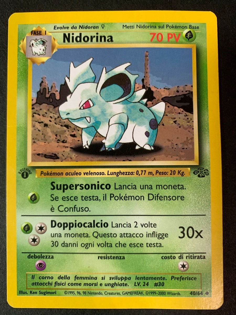 Pokemon Nidorina 1st Edition Uncommon Italian Card Jungle Set 40