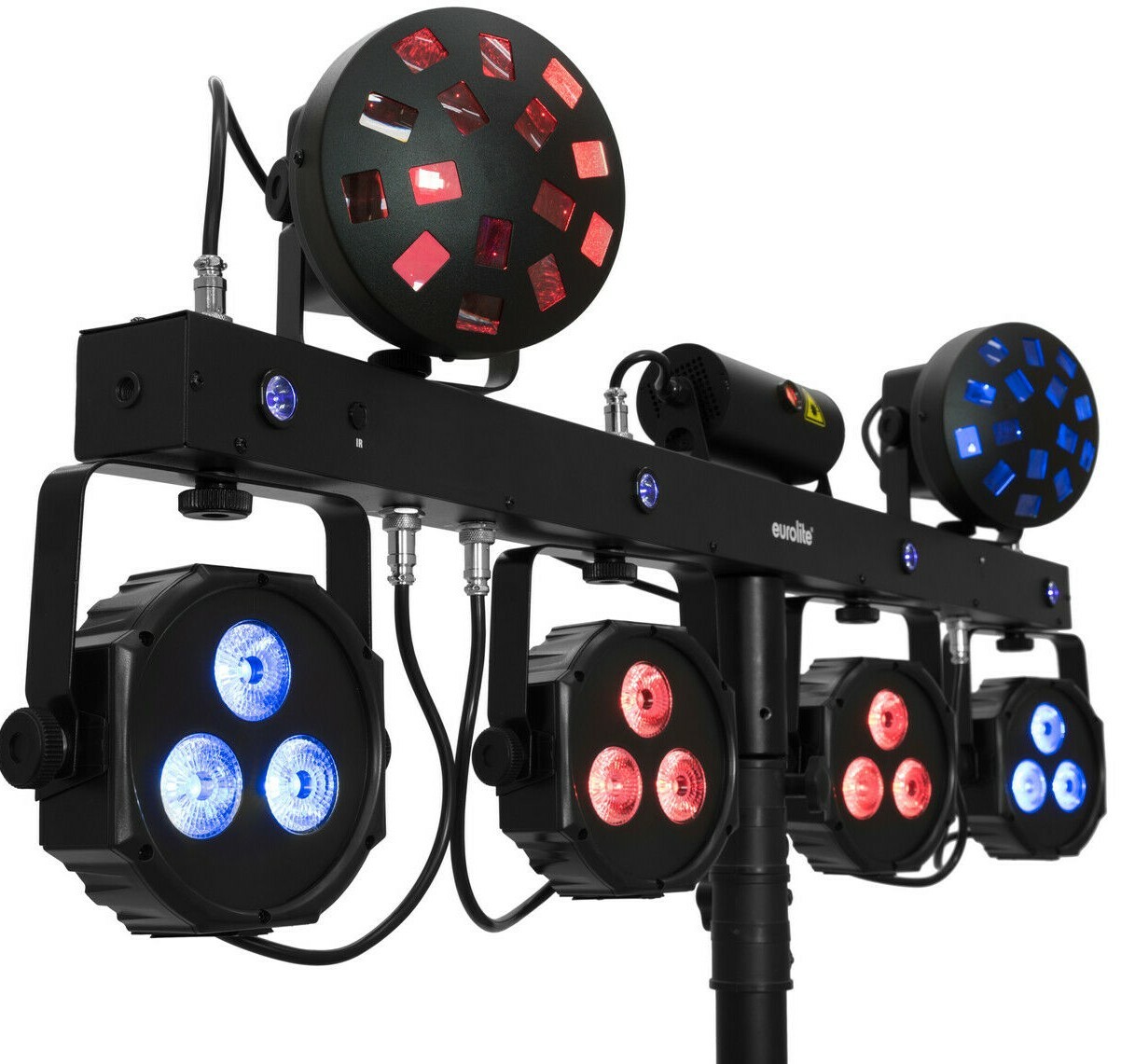 SISTEMA COMPLETO LED KLS Laser Bar Next FX Light Set mushroom fari spot UV fari