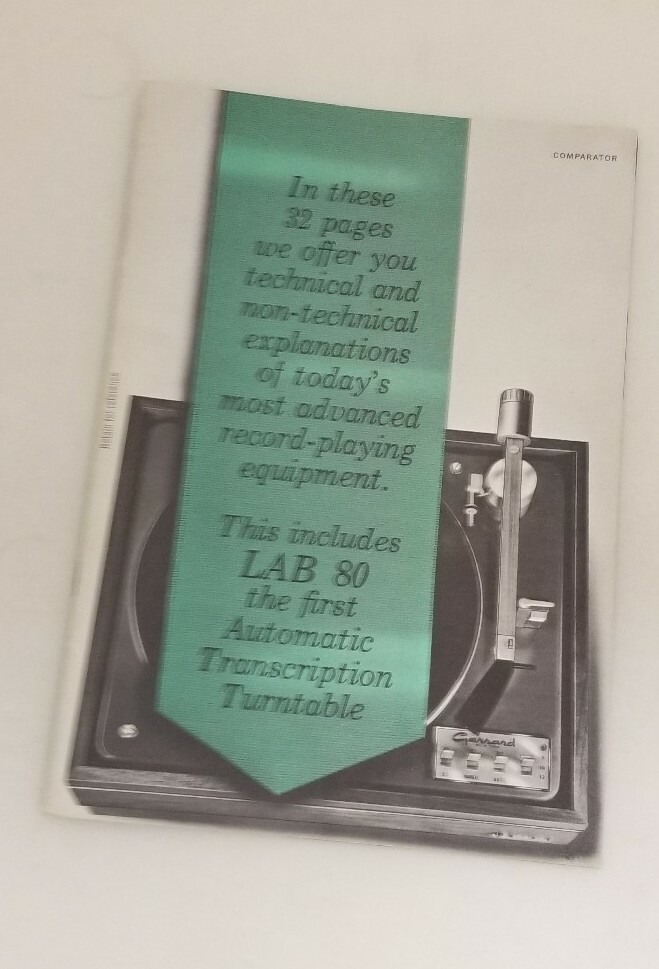 Garrard Comparator Manual for Lab 80 AT 70 AT 60 Model 50 Series Record Changers