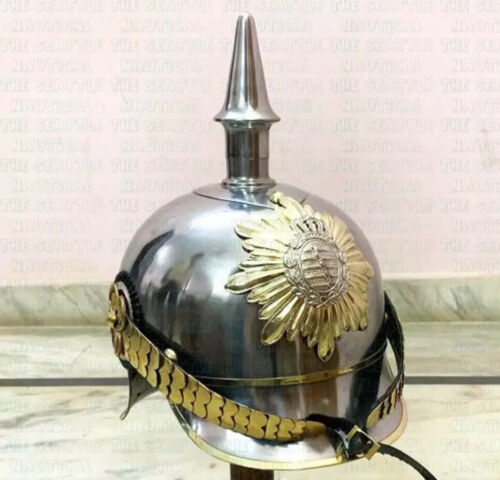 German Iron Pickelhaube Helmet Prussian Spike Helmet Medieval Halloween Helmet