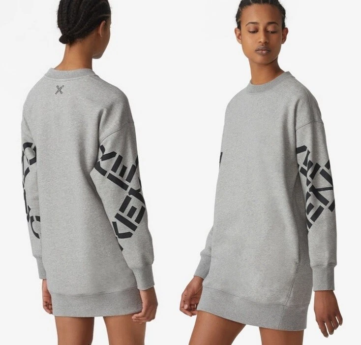 Abito felpa manica lunga con scritta logo KENZO PARIS grande X taglia XS S $389