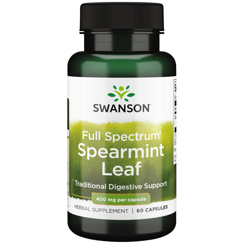 Swanson Full Spectrum Spearmint Leaf Capsules, 400 mg, 60 Count