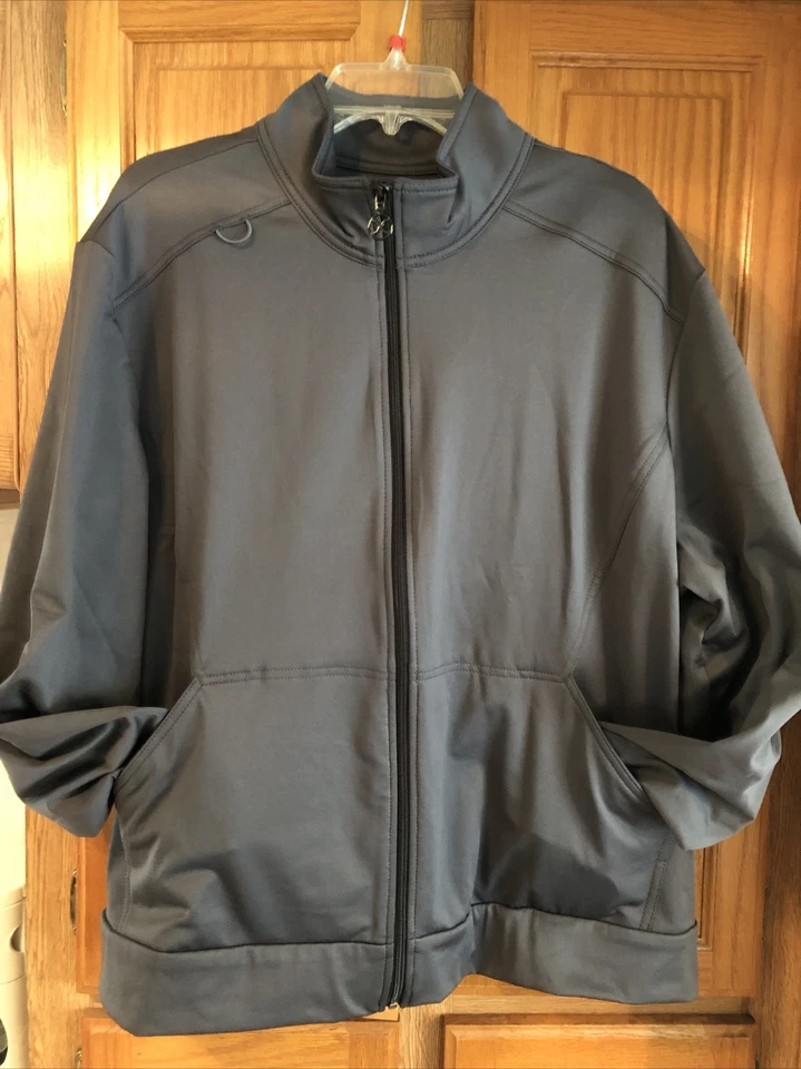 NWT CHEROKEE iflex Contemporary Zip-front L/Sleeve Scrub Jacket  (3XL) Pockets - Image 2 of 4