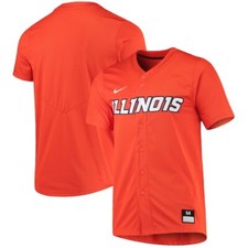 Illinois Fighting Illini Nike Orange Full-Button Official NCAA Baseball Jersey