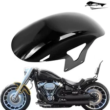 Black Short Front Fender For Harley M8 Softail Fatboy 160 R18 Wheel 2018-2024