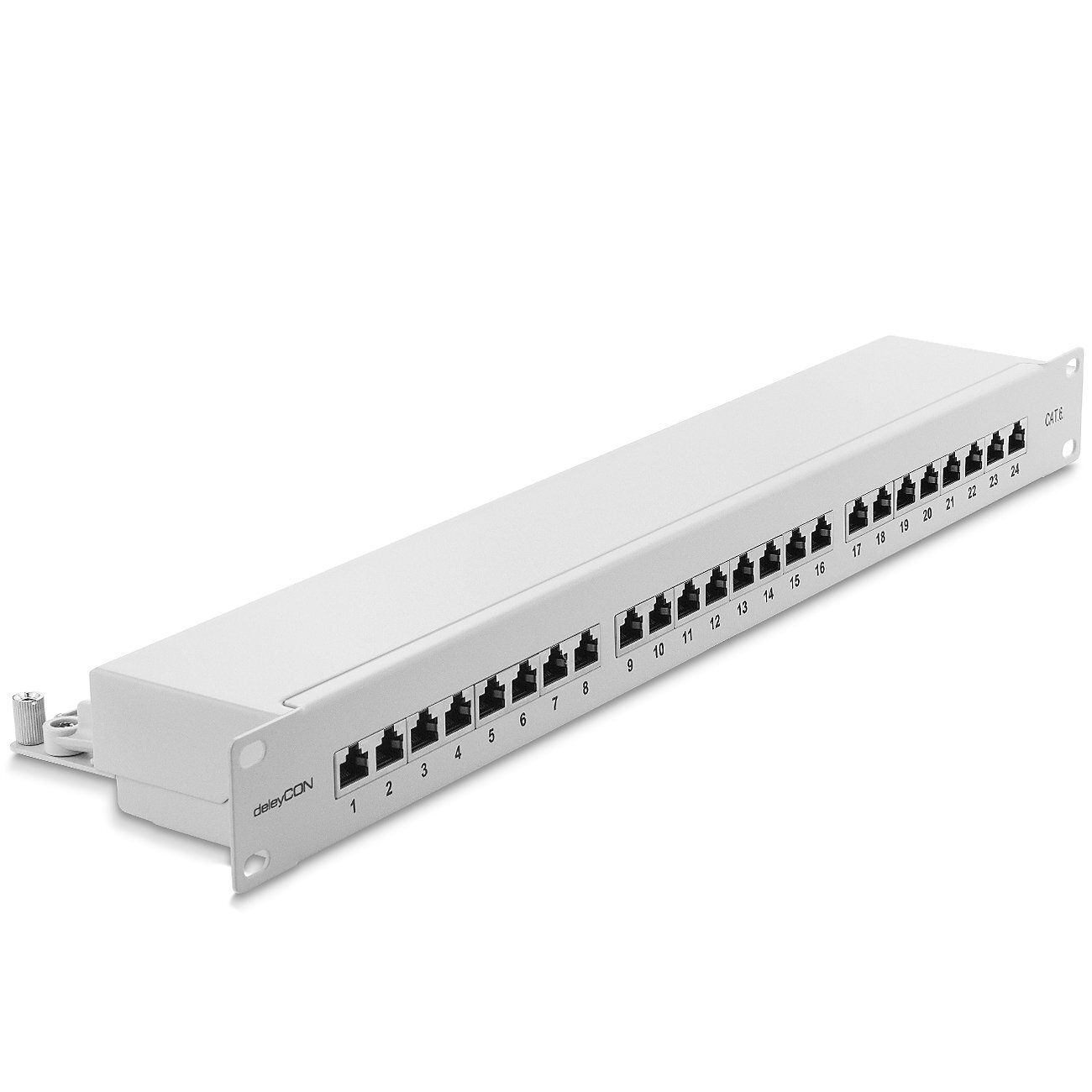 deleyCON CAT6 Patch Panel 24 Porte del Desktop 19 Pollici Montaggio Rack Asse...
