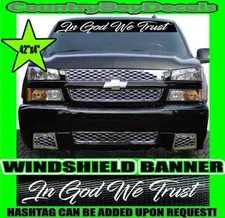 IN GOD WE TRUST Windshield Brow Decal Banner Sticker Blessed Jesus 2nd Truck Car