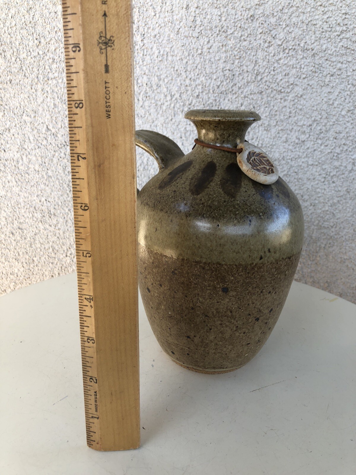 Vintage Wine Jug Decanter Stoneware Pottery Browns Signed eBay