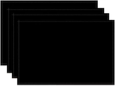 Black Placemats Set of 4 for Table,Fabric Solid Black Placemats Heat Resistant 1