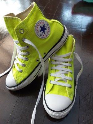 womens yellow converse high tops