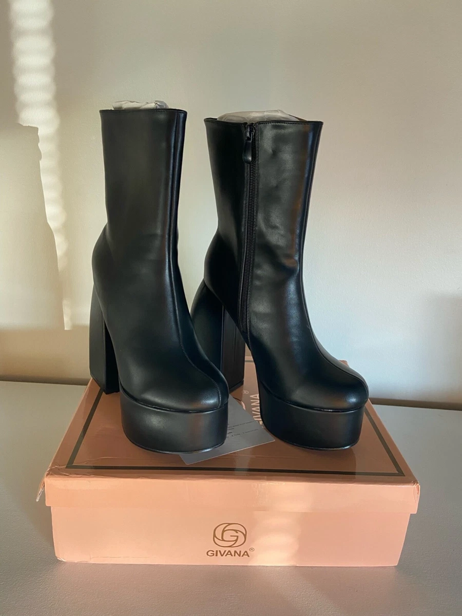Ego womens new black leather boots size 6 eBay