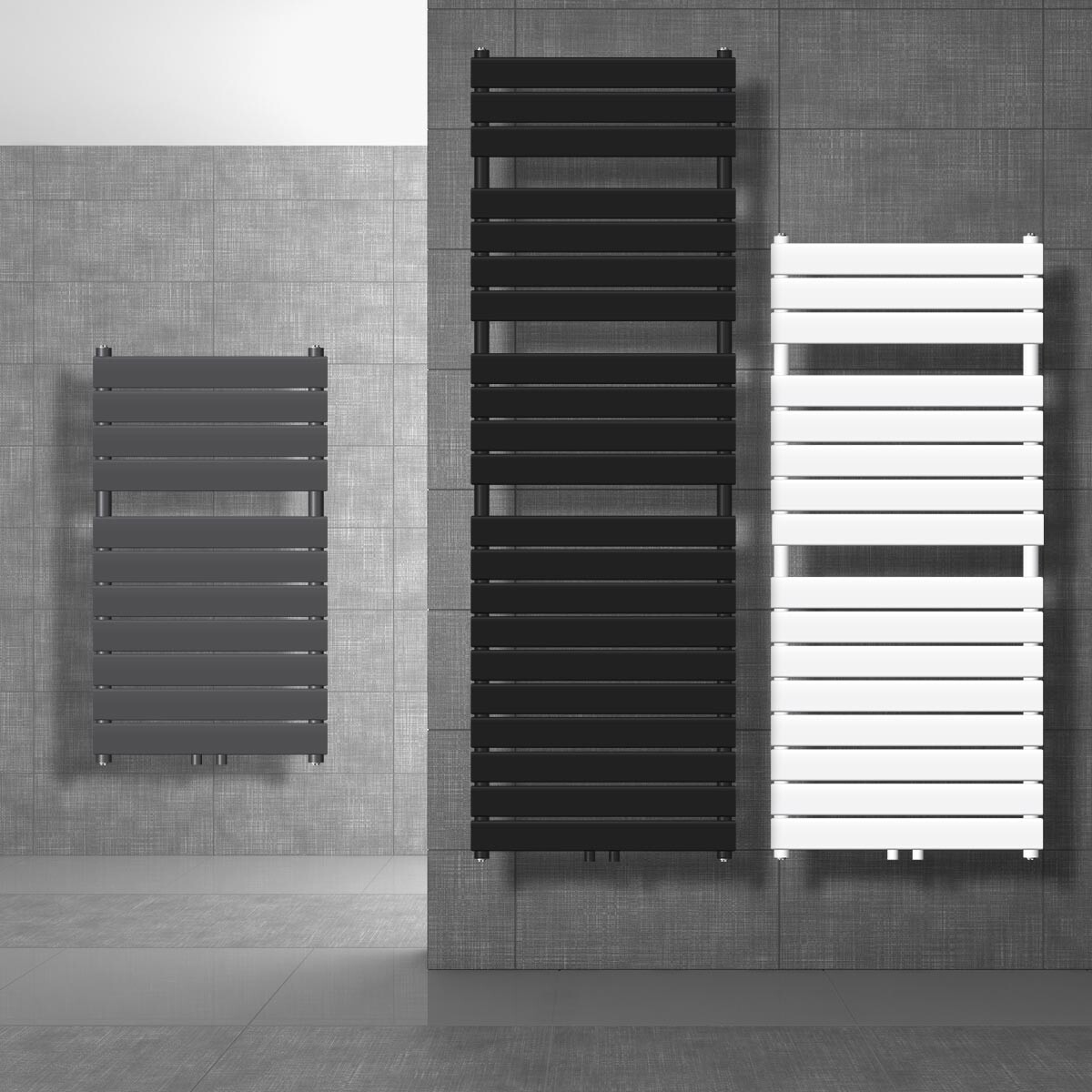 Radiador para baño Steam estufa vertical de pared con conexión central a elegir