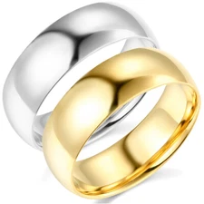 Wellingsale 14k Yellow / White Gold Solid 7mm CLASSIC FIT Wedding Band