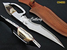 Handmade Full Tang D-2 Steel Knife Stag Horn Handle 15" Hunting Knife SALE