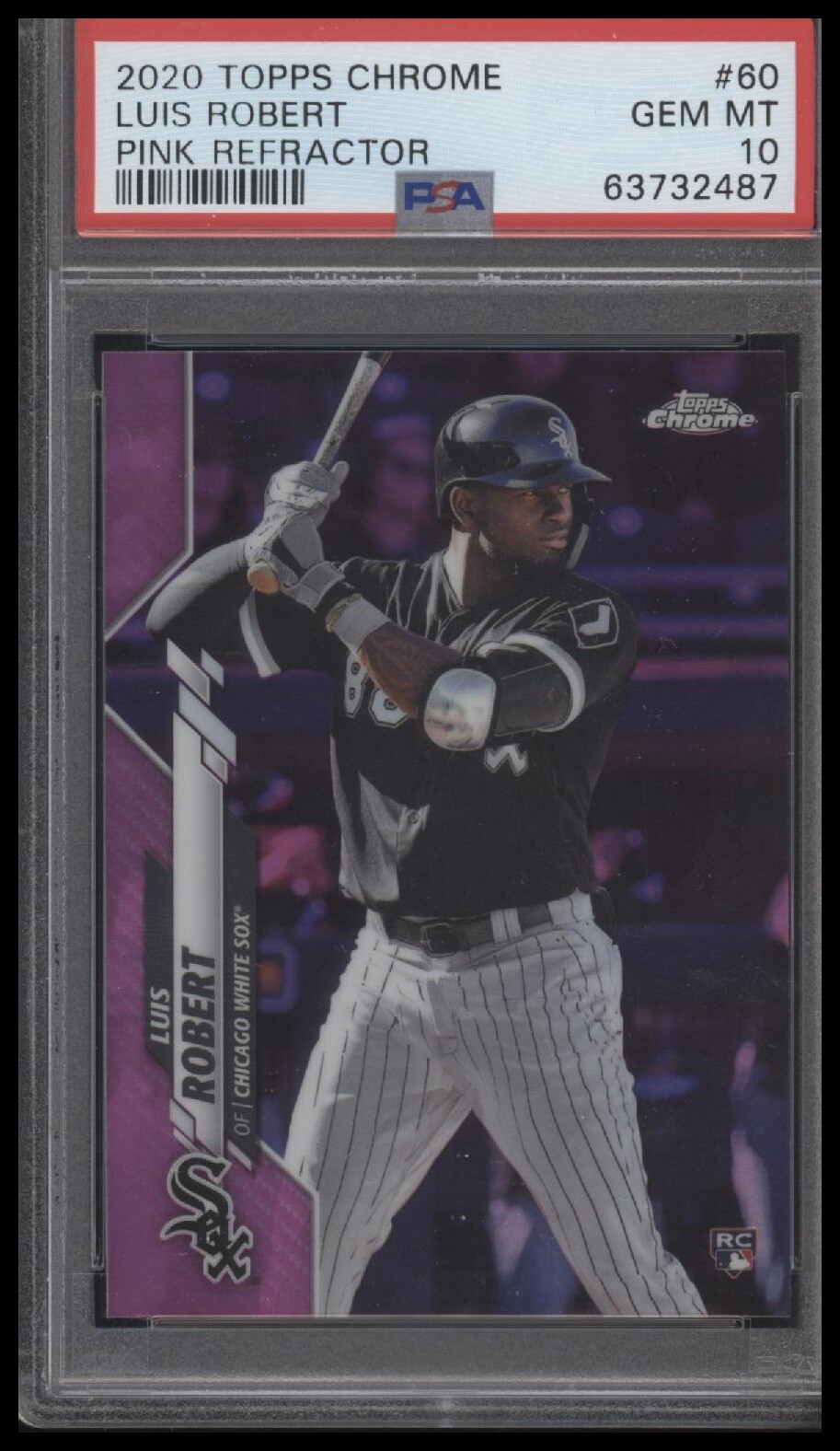 2020 Topps Chrome #60 Luis Robert Pink Refractor PSA 10