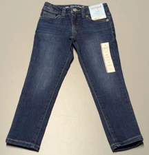 Cat and Jack Girls Skinny Mid Rise Dark Wash Jeans- Lines  (Choose Size)