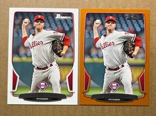 Roy Halladay 2013 Bowman Base & Orange Parallel #d/250 Baseball Cards. Phillies
