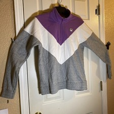 Fila Women Medium Sweatshirt Sweater Pullover Quarter Zip Activewear Sports Fun