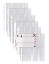 Recipe Card Page Protectors 50 Count 4x6 inch 2 Pockets for 8.1/2x6-7/8 Binders
