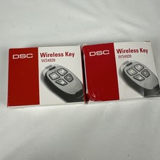 2 Pieces Genuine DSC WS4939 Wireless 4-Button Remote Alarm Keyfob - NOS