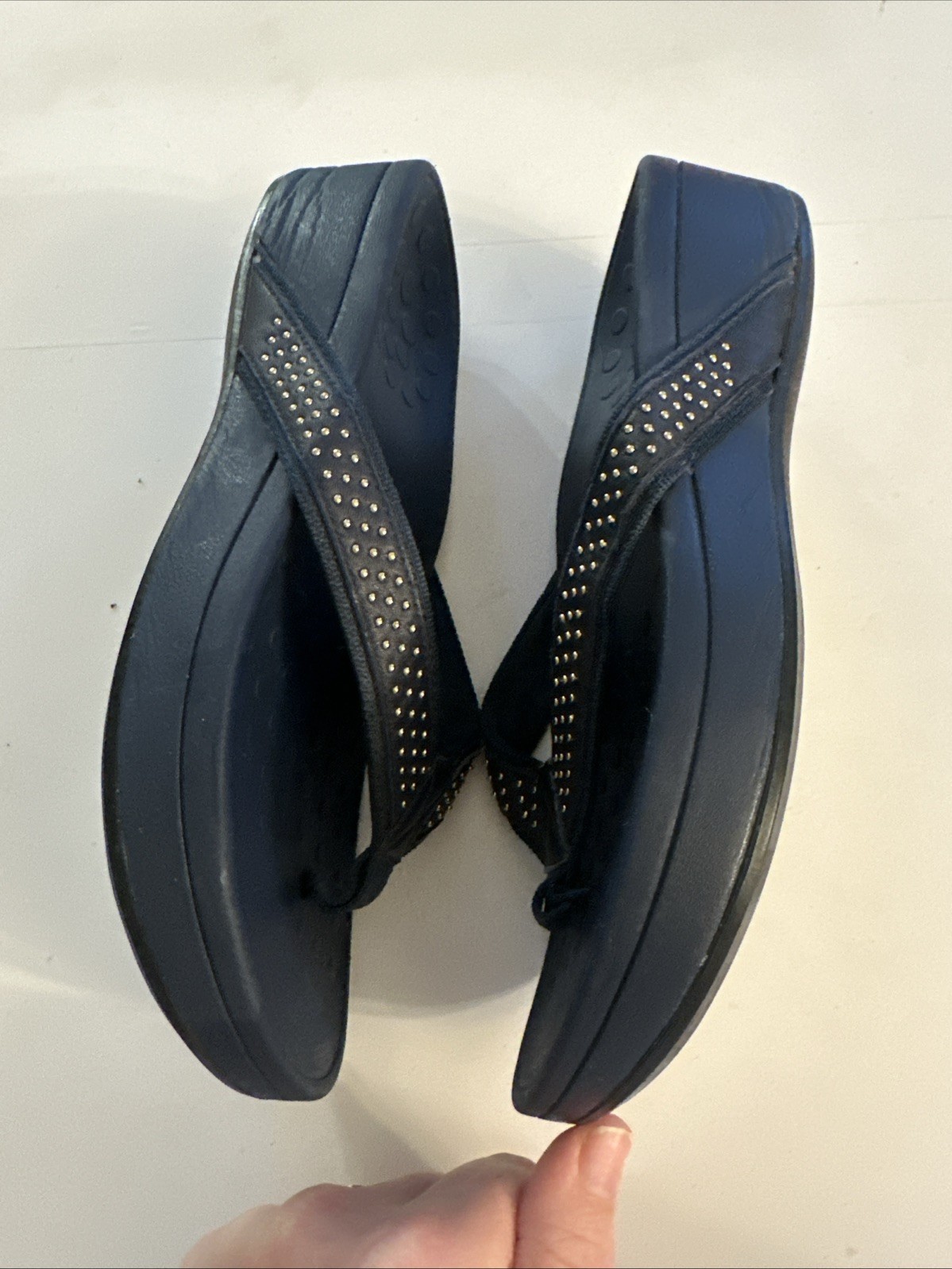 Vionic Size 8 Platform Leather Thong Sandals High… - image 3