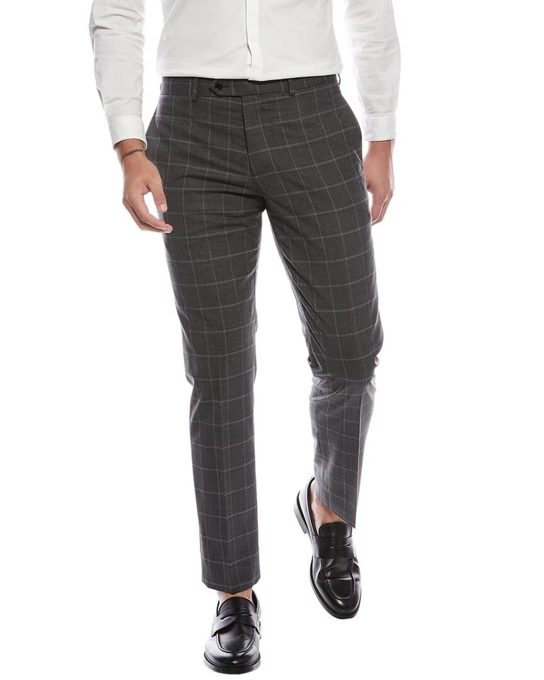 Pantalón Brooks Brothers clásico frente plano mezcla lana para hombre