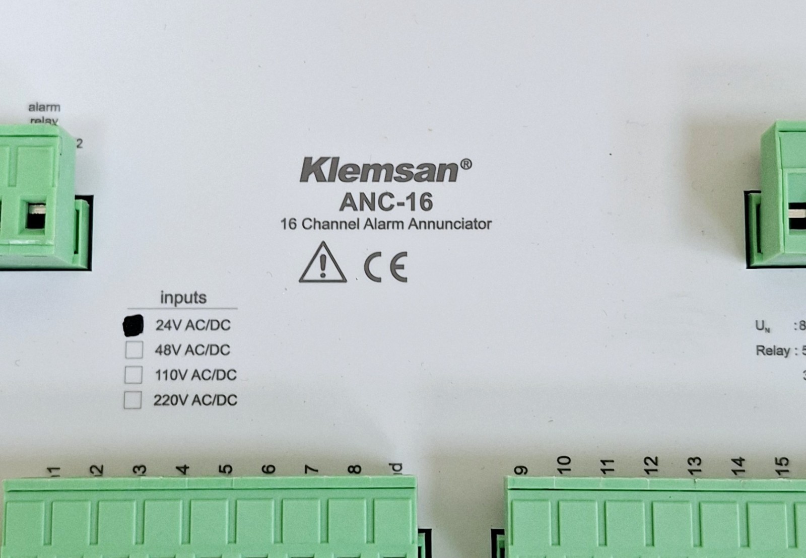 Klemsan ANC-16 / 604630 / 16 Channel Alarm Annunciator 24V AC/DC