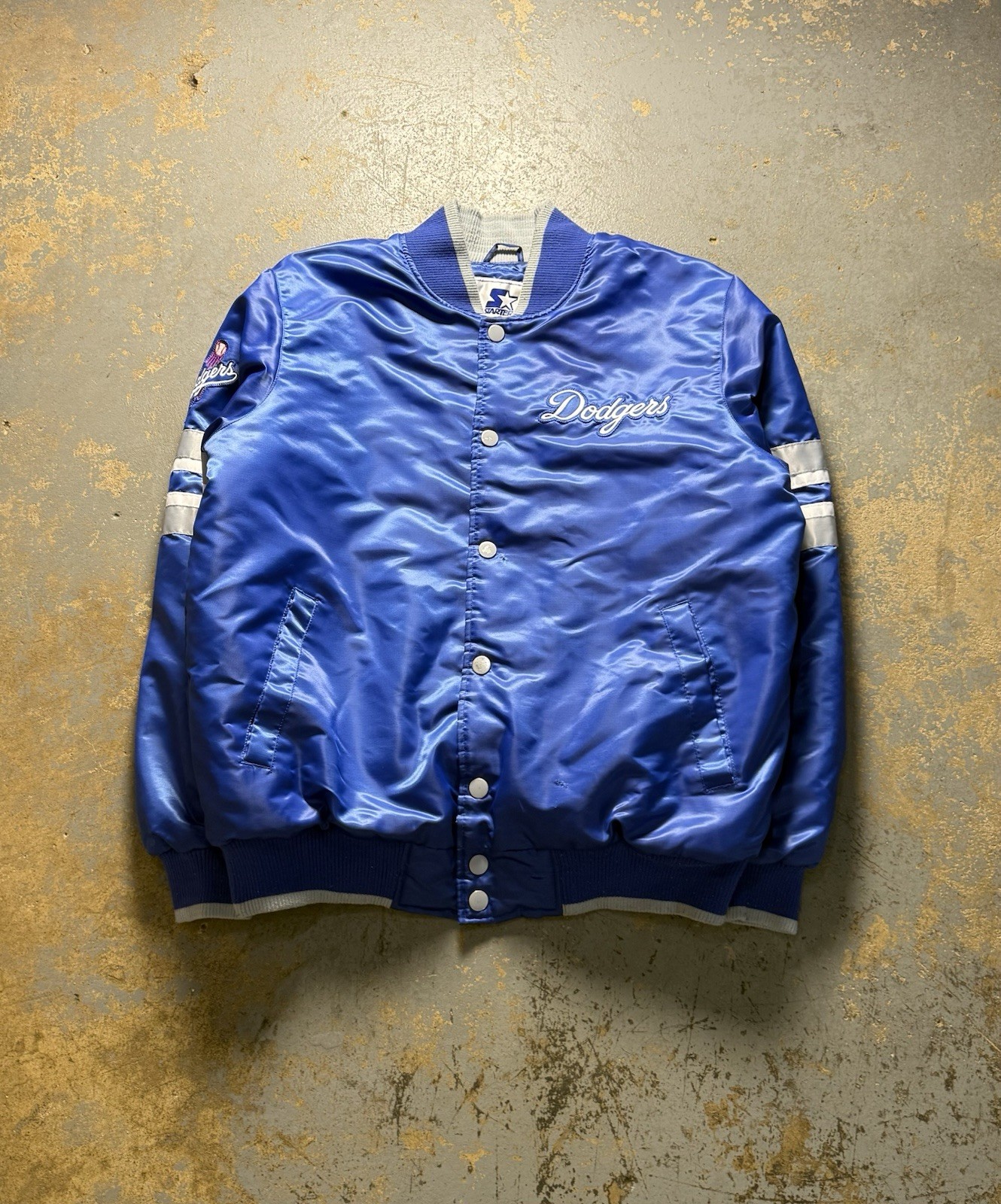 Los Angeles Dodgers Starter MLB Satin Varsity Bomber Jacket-Size Large