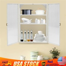 Wall Cabinet Kitchen Storage Cabinet Double Glass Door With Detachable Shelves