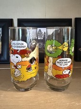Lot de deux verres à boire vintage collection Mcdonald’s Camp Snoopy
