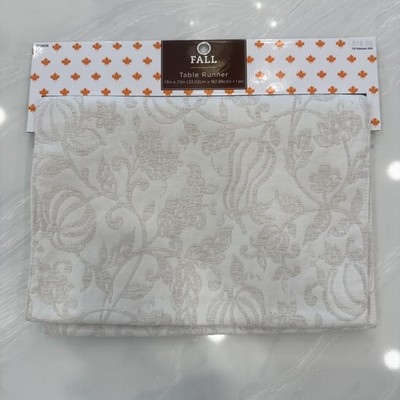 Hobby Lobby Fall Table Runner 72  Plaid Pumpkins Leaves Autumn NEW