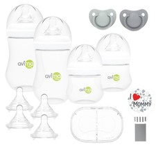 Avima Baby Wide Neck Bottle Starter Kit 12 Piece Set Anti Colic Feeding Bottles