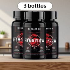3 BOTTLES Leviathan Nutrition Hemo Flow Suppl...