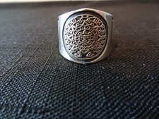  794--VINTAGE STERLING SILVER MEXICO AZTEC RING--SIZE-8 1/2