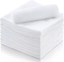 Honeydak 8 Pack Microfiber Record Cleaning Cloth, 12" x Reuseable White