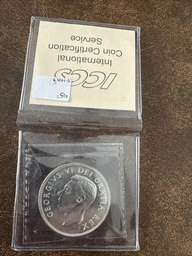 1949 Canada Silver Dollar - The Matthew - Newfoundland - MS60 ICCS