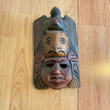 Hand Carved Wooden Tribal Mask Wall Hanging Art Decor