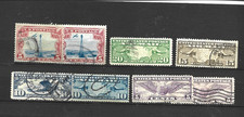 ETATS UNIS : 8 anciens timbres poste aérienne