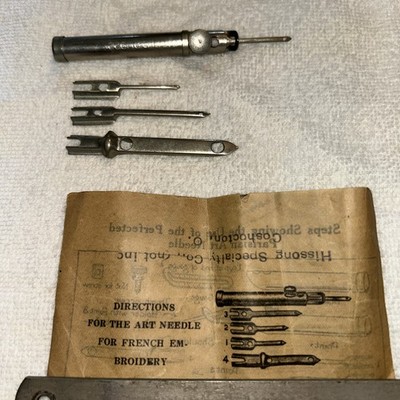 Vintage Parisian French Embroidery Art Needle Kit Set with Instructions