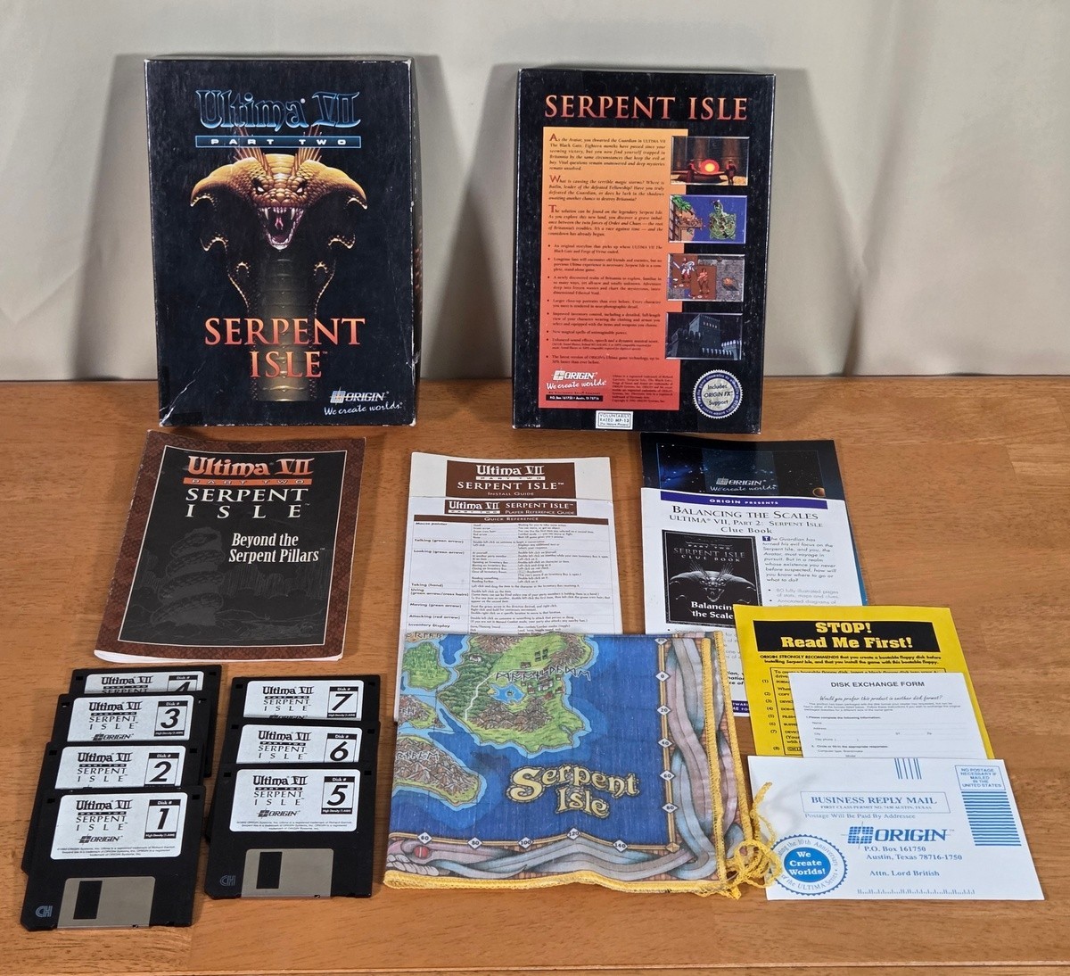Ultima VII Part Two Serpent Isle Origin IBM PC Big Box Game Complete CIB Map