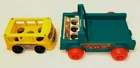 Vintage Fisher Price Little People Play Family Camper Truck Jeep & Mini Bus