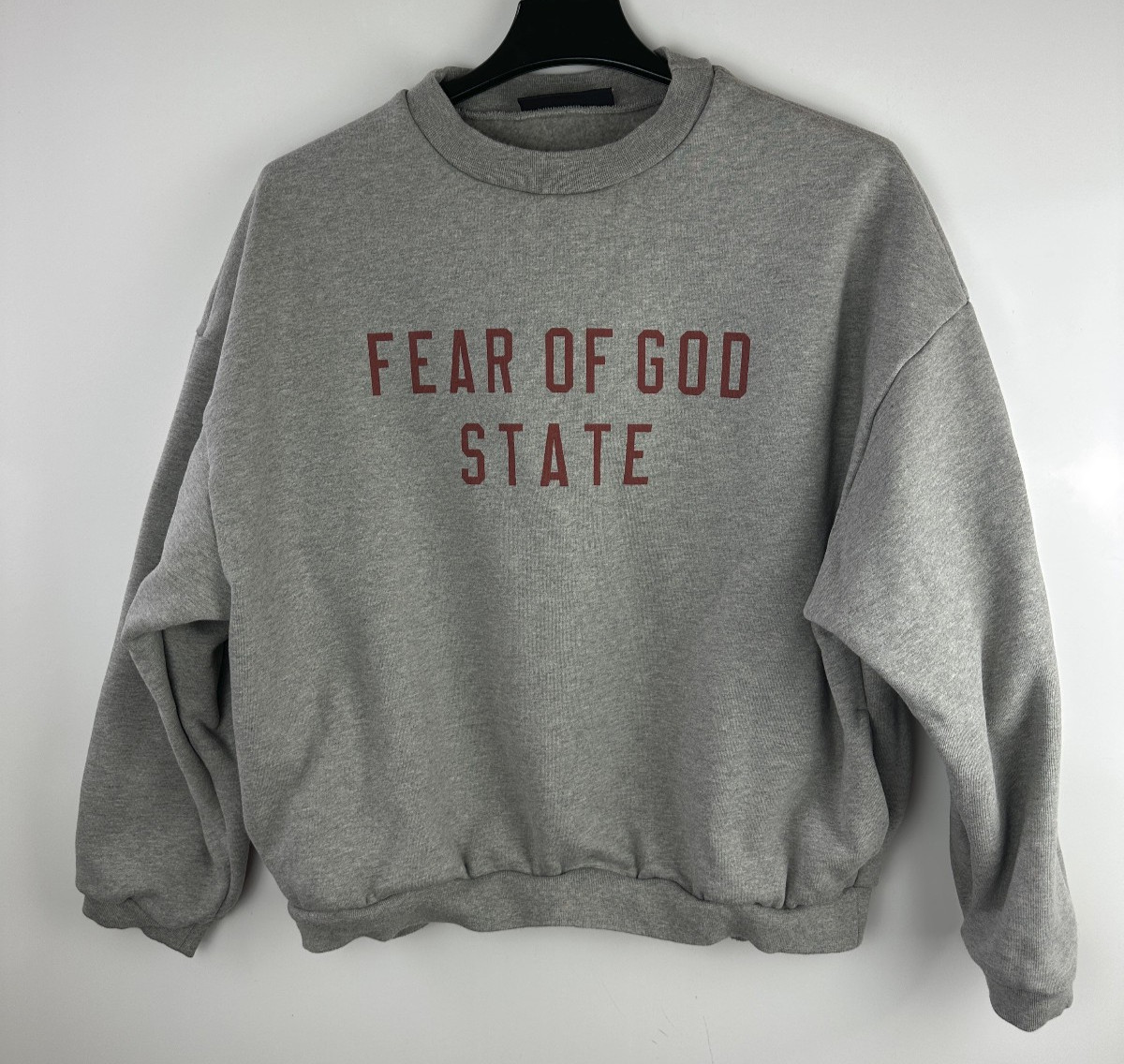 Essentials Fear of God State Sweatshirt Fleece Crew Neck Heather Oatmeal Medium