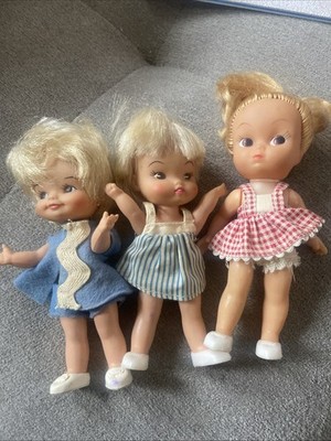 Lot Of 3 Remco 1966 Vintage Dolls  HILDY Heidi Pocketbook Doll 5'' Tall